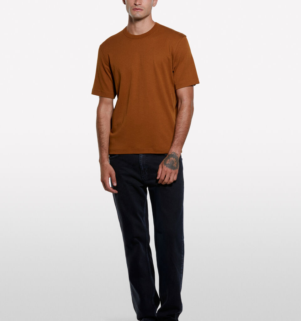 Terracotta regular fit t-shirt - men's short sleeve t-shirts - Burnt | Sisley image number 1